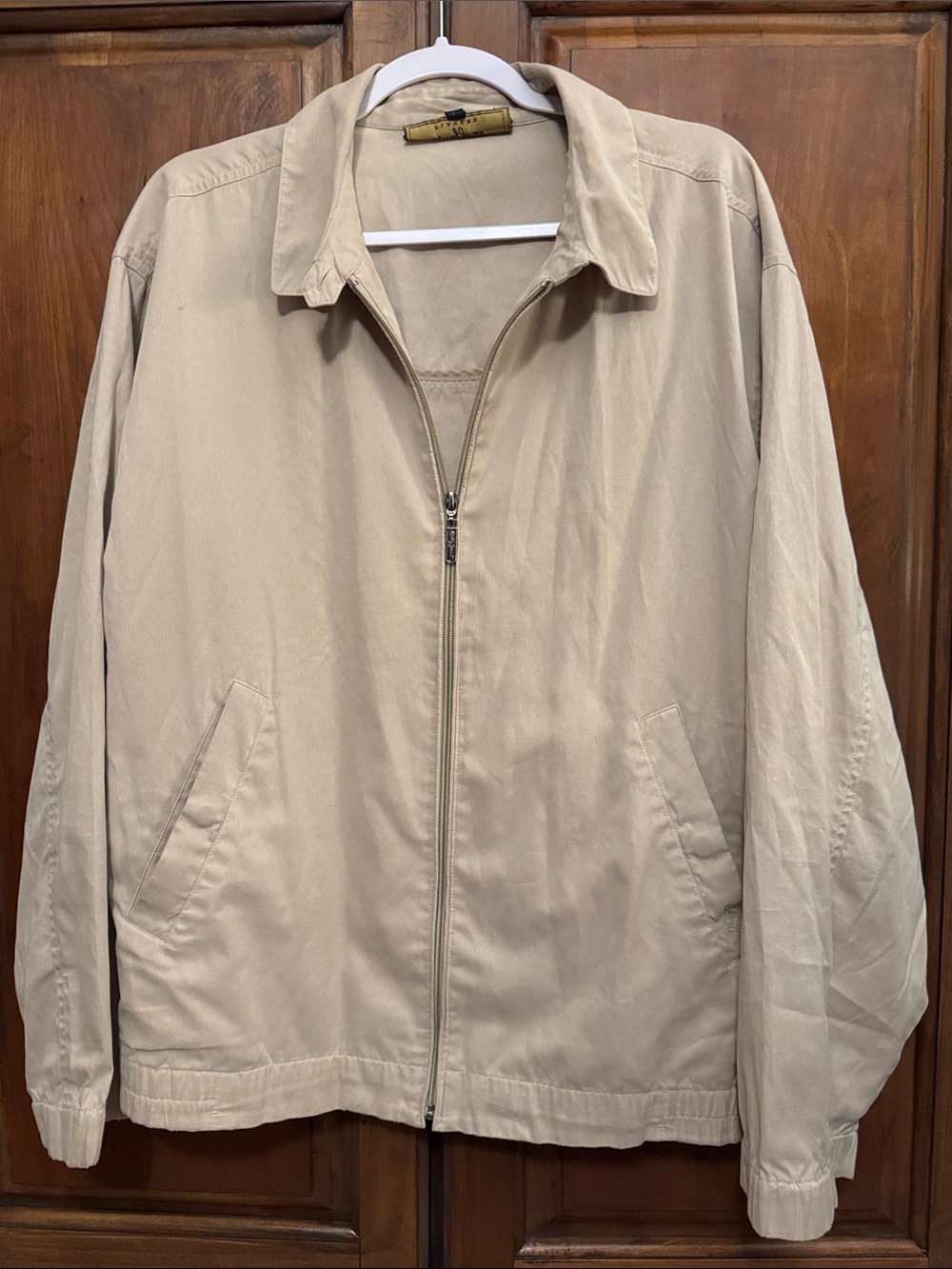 Bobby Jones Players Men’s Zip Up Lightweight Jacket in Tan size Large.